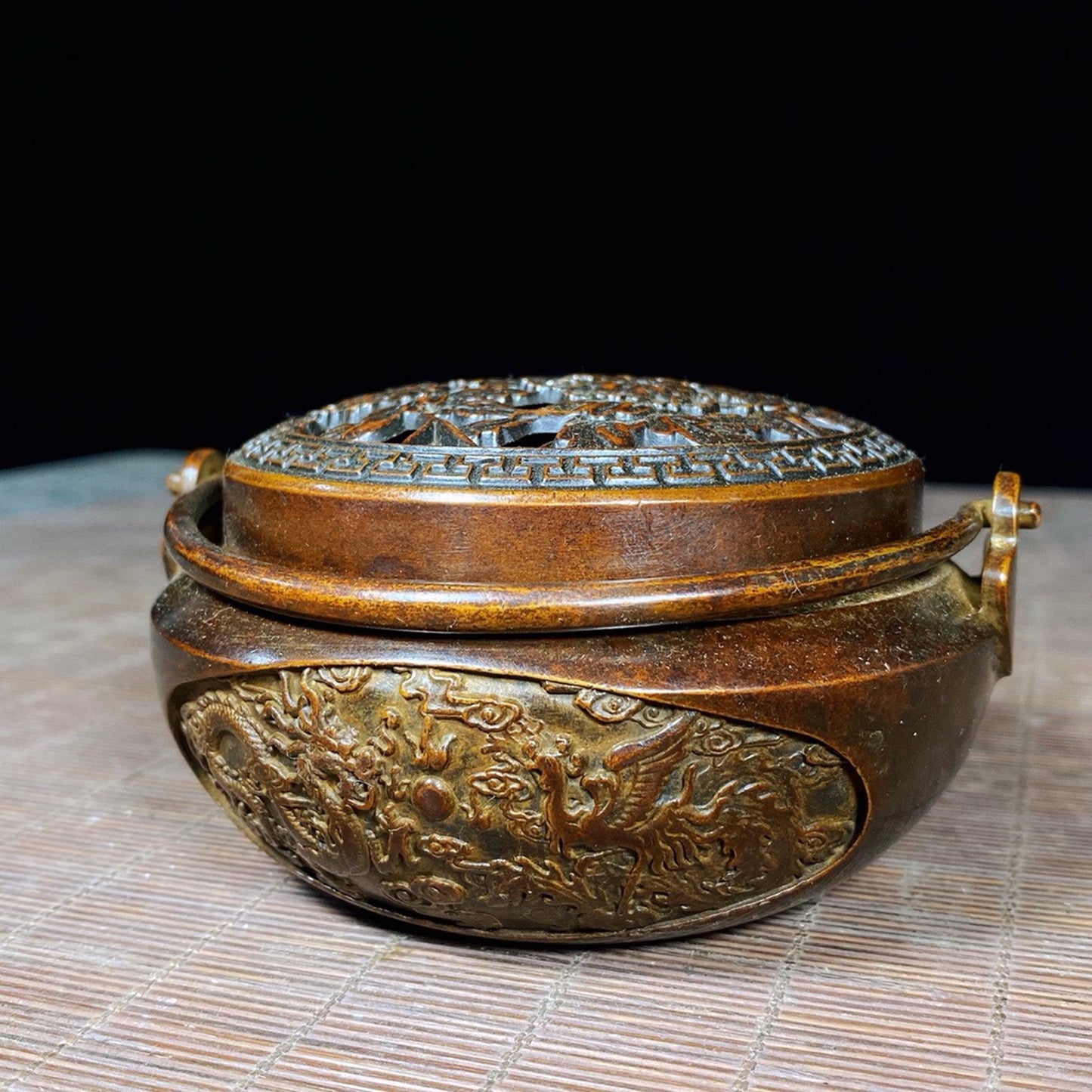 Pure Copper Centennial Harmony Bottom Dragon and Phoenix Handmade Stove