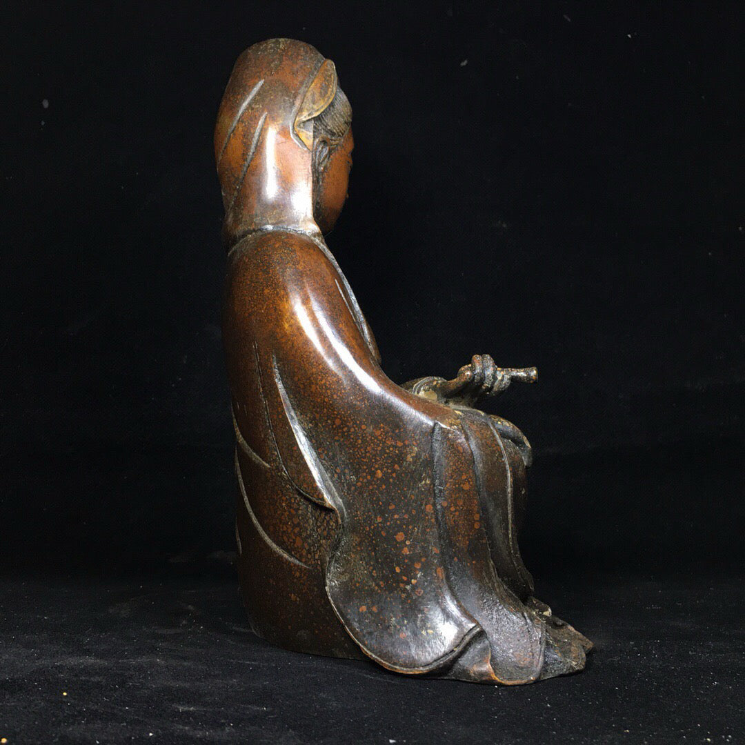 Chinese antique pure copper Guanyin Bodhisattva Buddha statue ornament