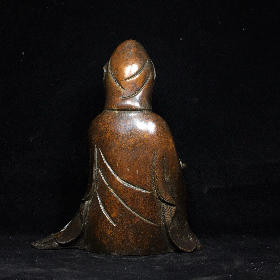 Chinese antique pure copper Guanyin Bodhisattva Buddha statue ornament