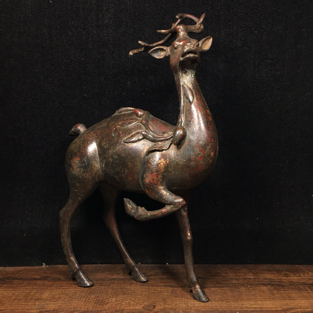 Chinese Antique Pure Copper Wealthy Deer