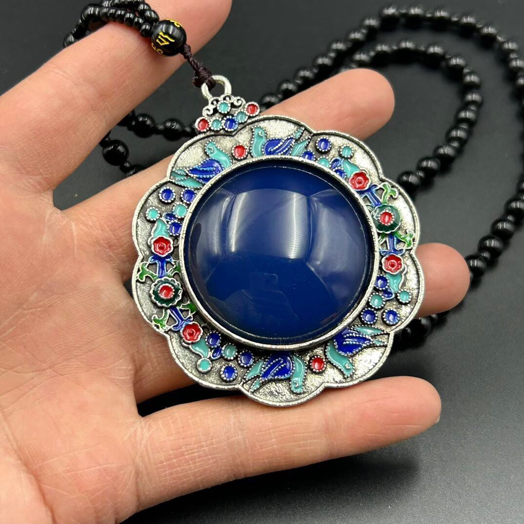 Chinese antique copper temperature sensitive color changing pendant