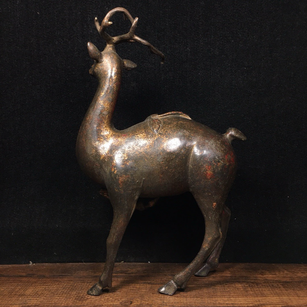 Chinese Antique Pure Copper Wealthy Deer