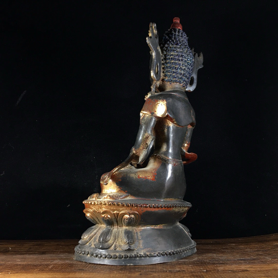 Chinese antique pure copper gilded Buddha statue ornaments