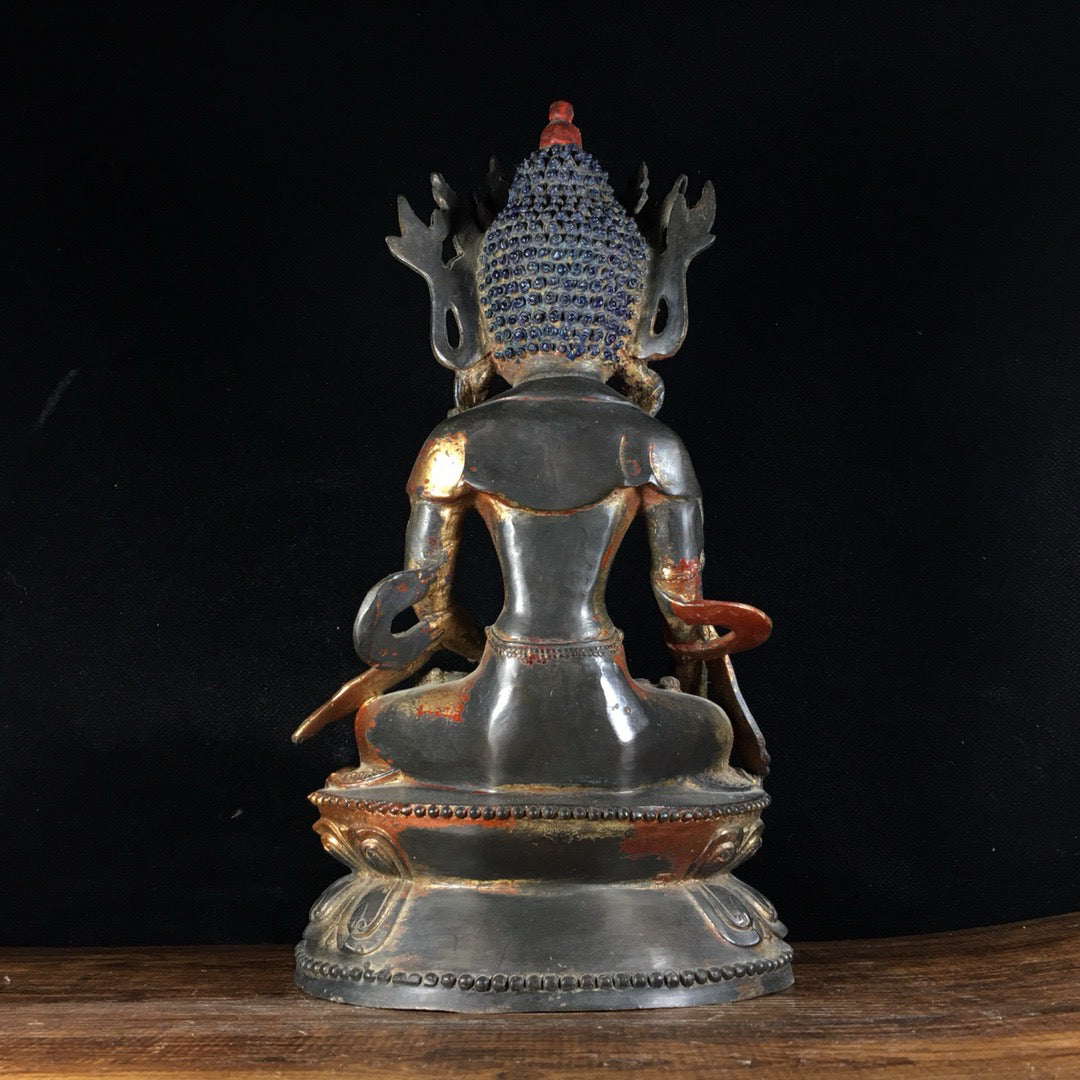 Chinese antique pure copper gilded Buddha statue ornaments