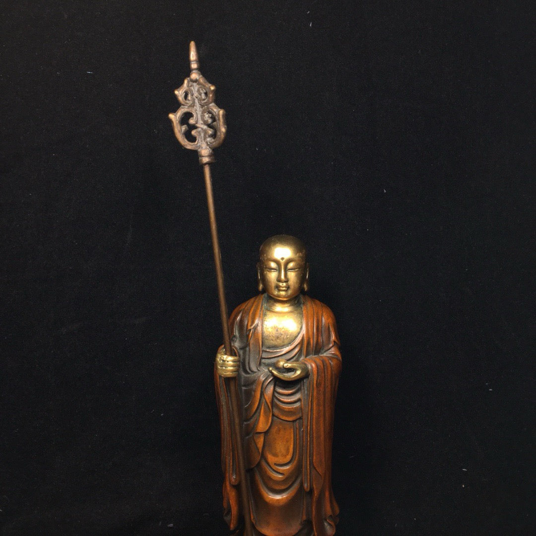 Chinese antique pure copper statue of Ksitigarbha Bodhisattva