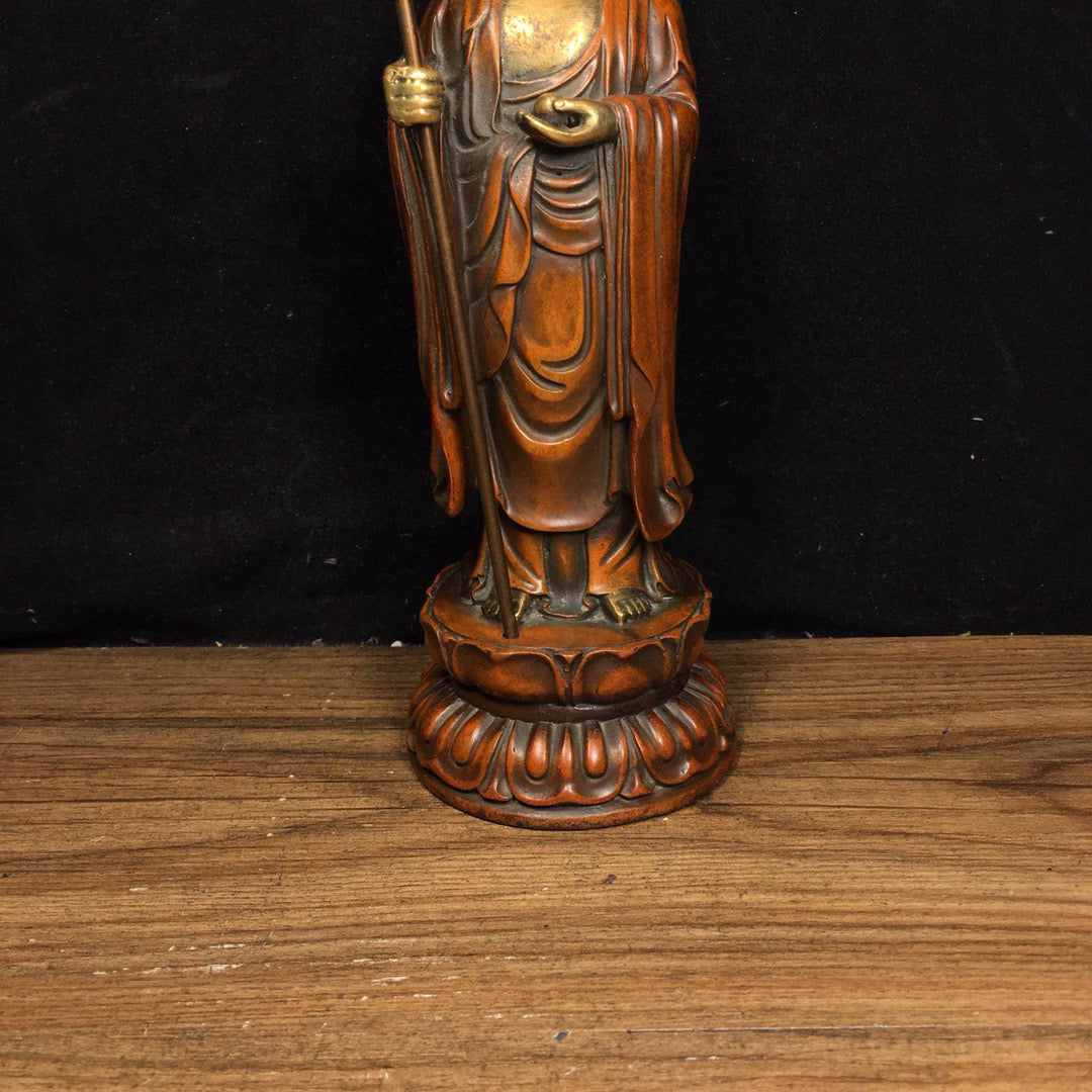 Chinese antique pure copper statue of Ksitigarbha Bodhisattva