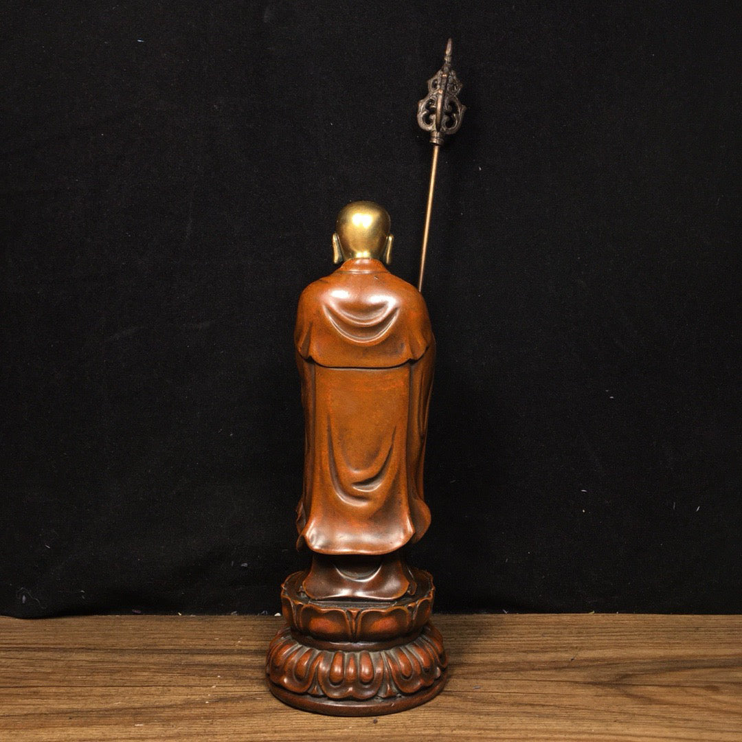 Chinese antique pure copper statue of Ksitigarbha Bodhisattva