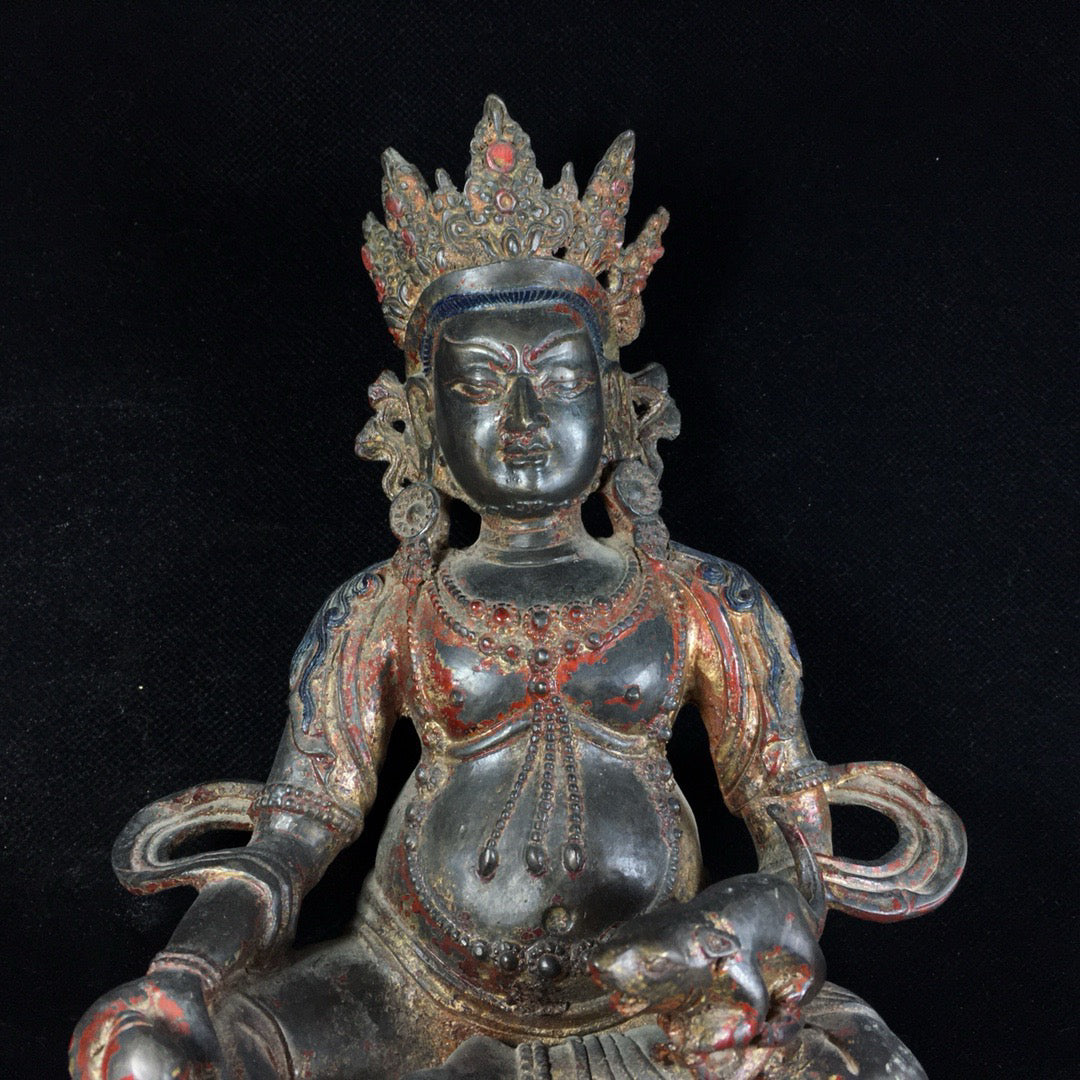 Chinese antique pure copper esoteric Huang Caishen ornament