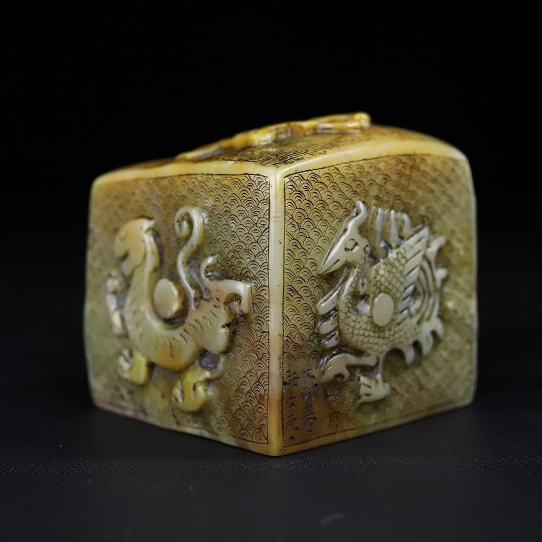 Shoushan Stone Carving: Four Divine Beast Seals of Qinglong, Baihu, Zhuque, and Xuanwu