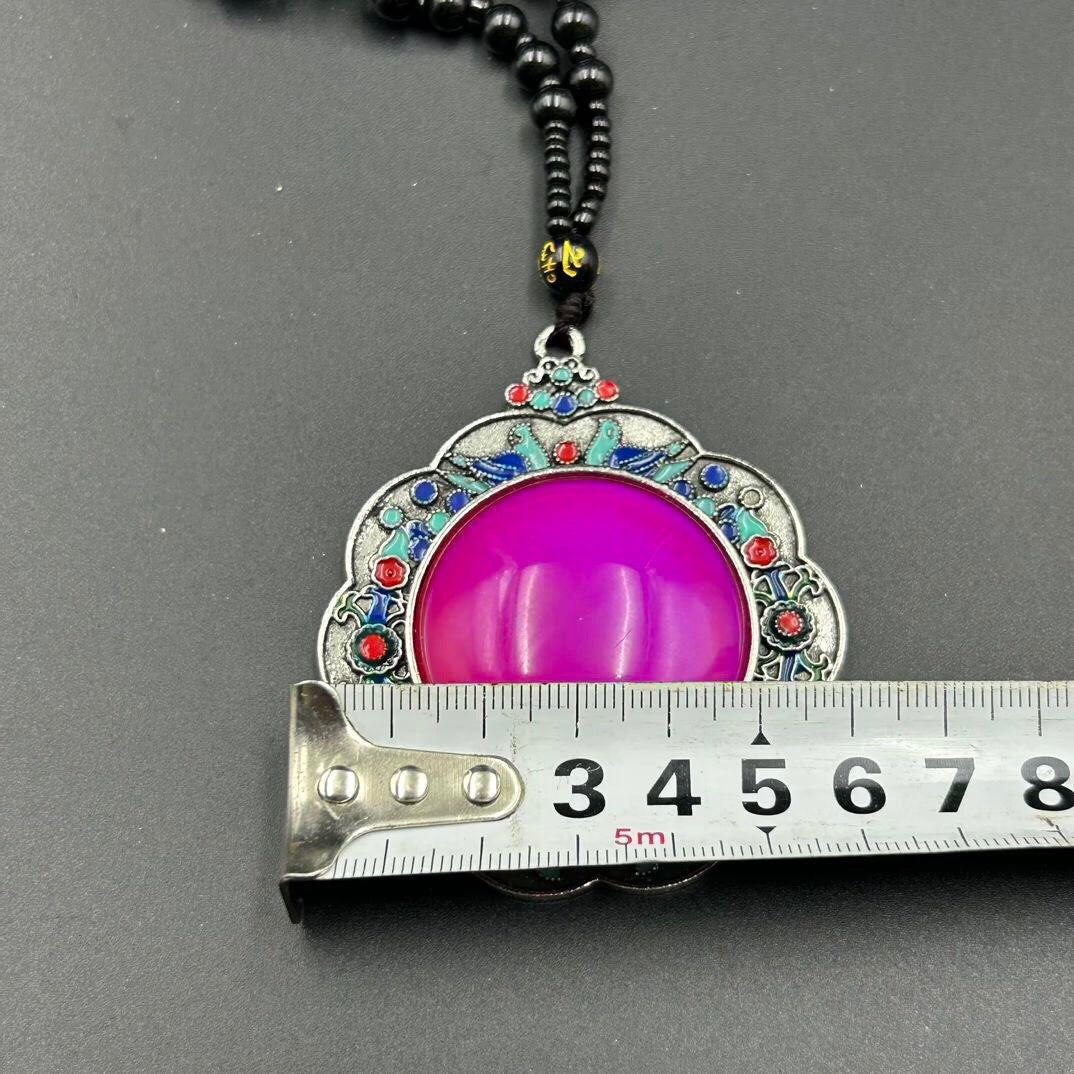 Chinese antique copper temperature sensitive color changing pendant