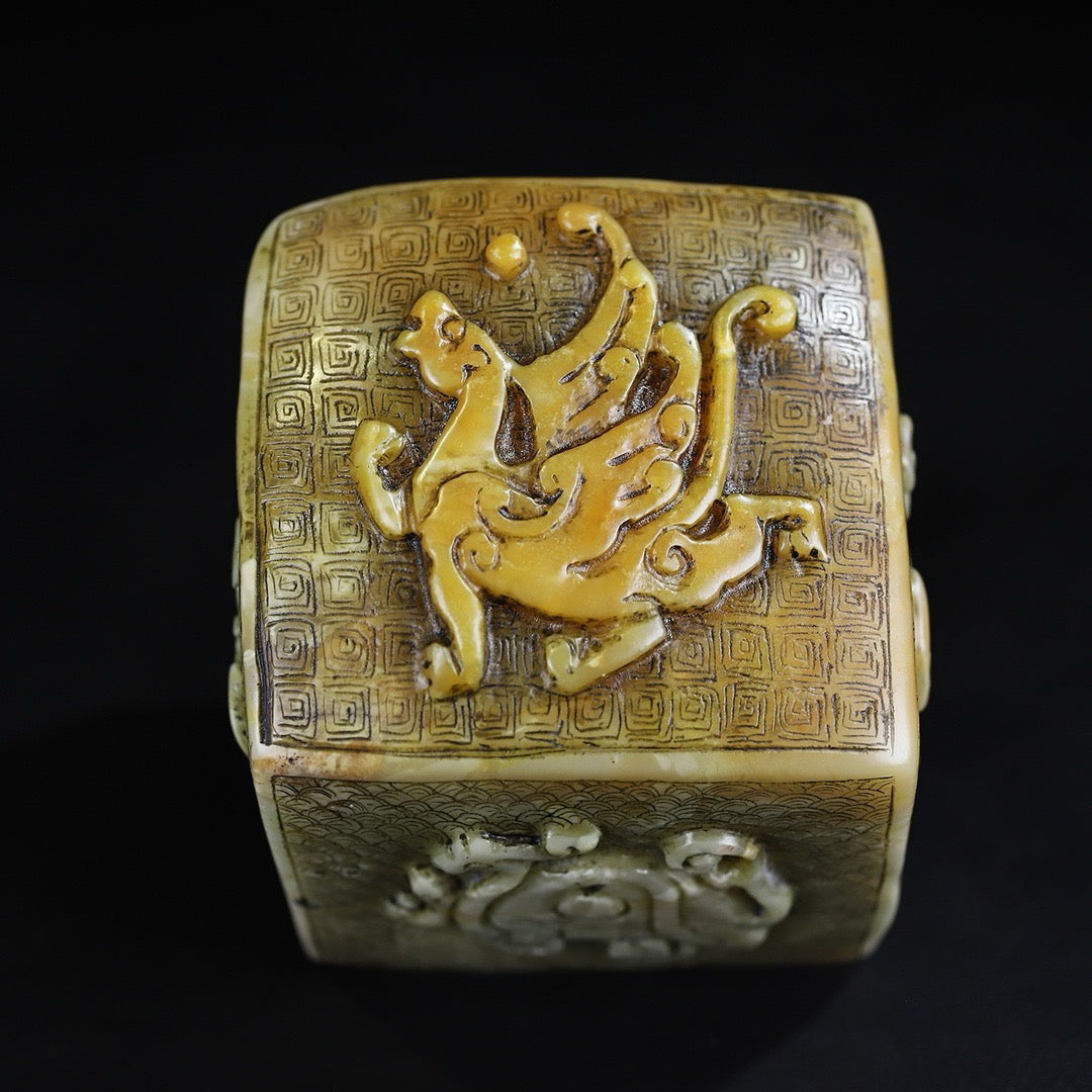 Shoushan Stone Carving: Four Divine Beast Seals of Qinglong, Baihu, Zhuque, and Xuanwu