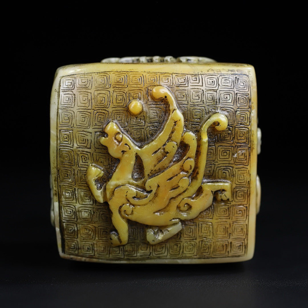 Shoushan Stone Carving: Four Divine Beast Seals of Qinglong, Baihu, Zhuque, and Xuanwu