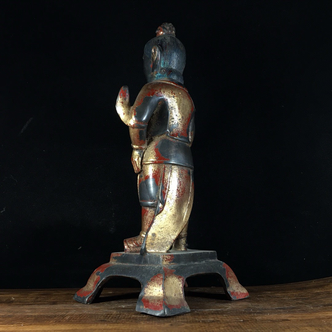 Chinese antique pure copper gilded Buddha statue ornaments