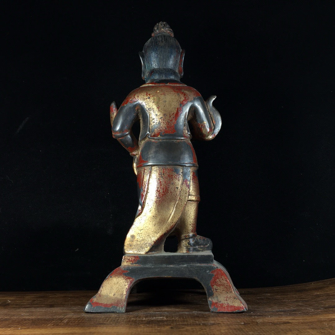 Chinese antique pure copper gilded Buddha statue ornaments