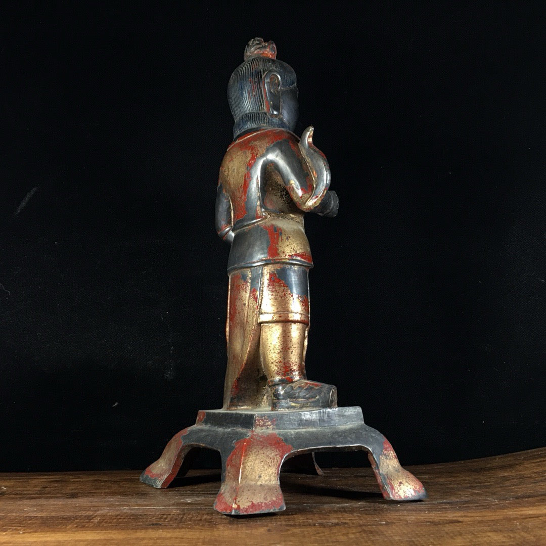 Chinese antique pure copper gilded Buddha statue ornaments
