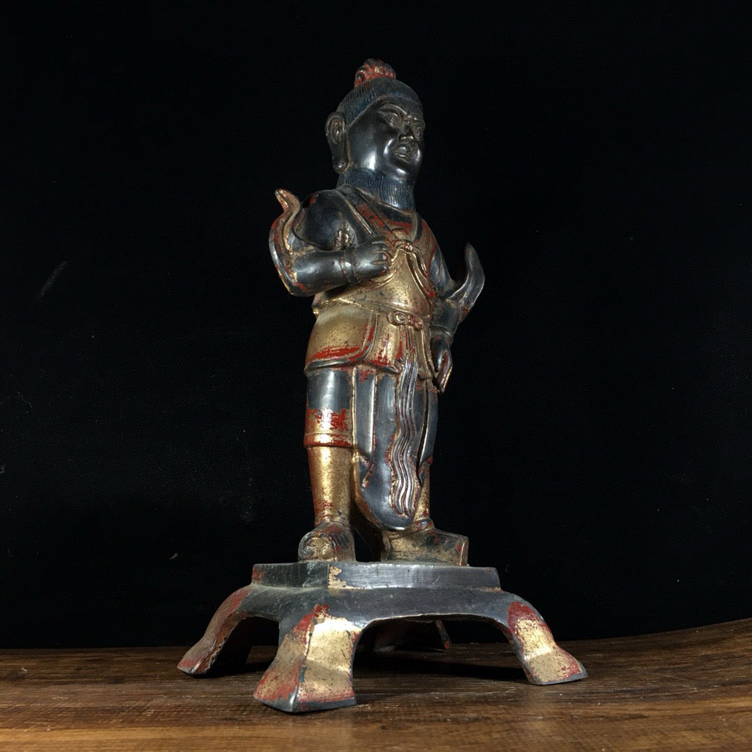 Chinese antique pure copper gilded Buddha statue ornaments