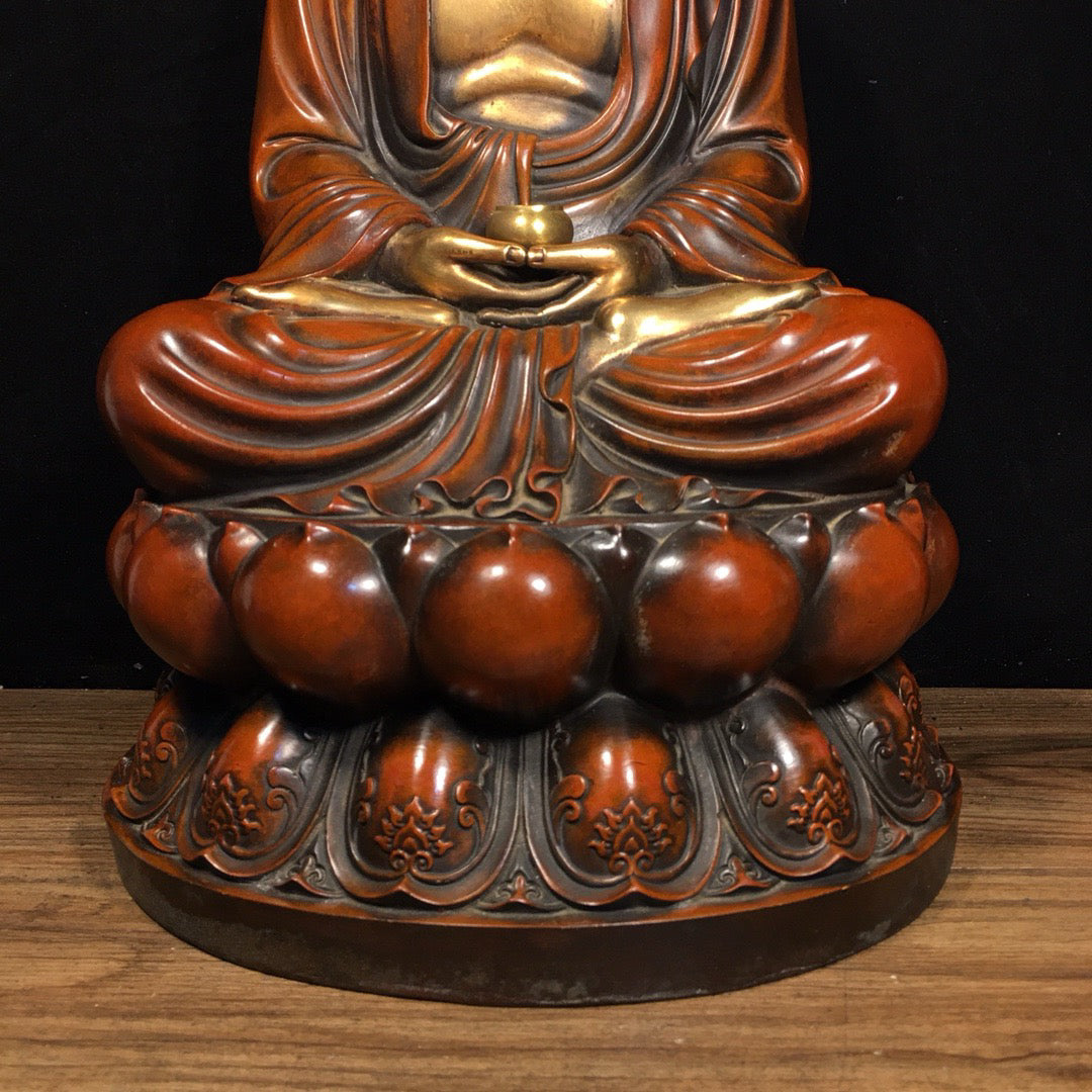 Chinese antique pure copper statue of Shakyamuni Buddha