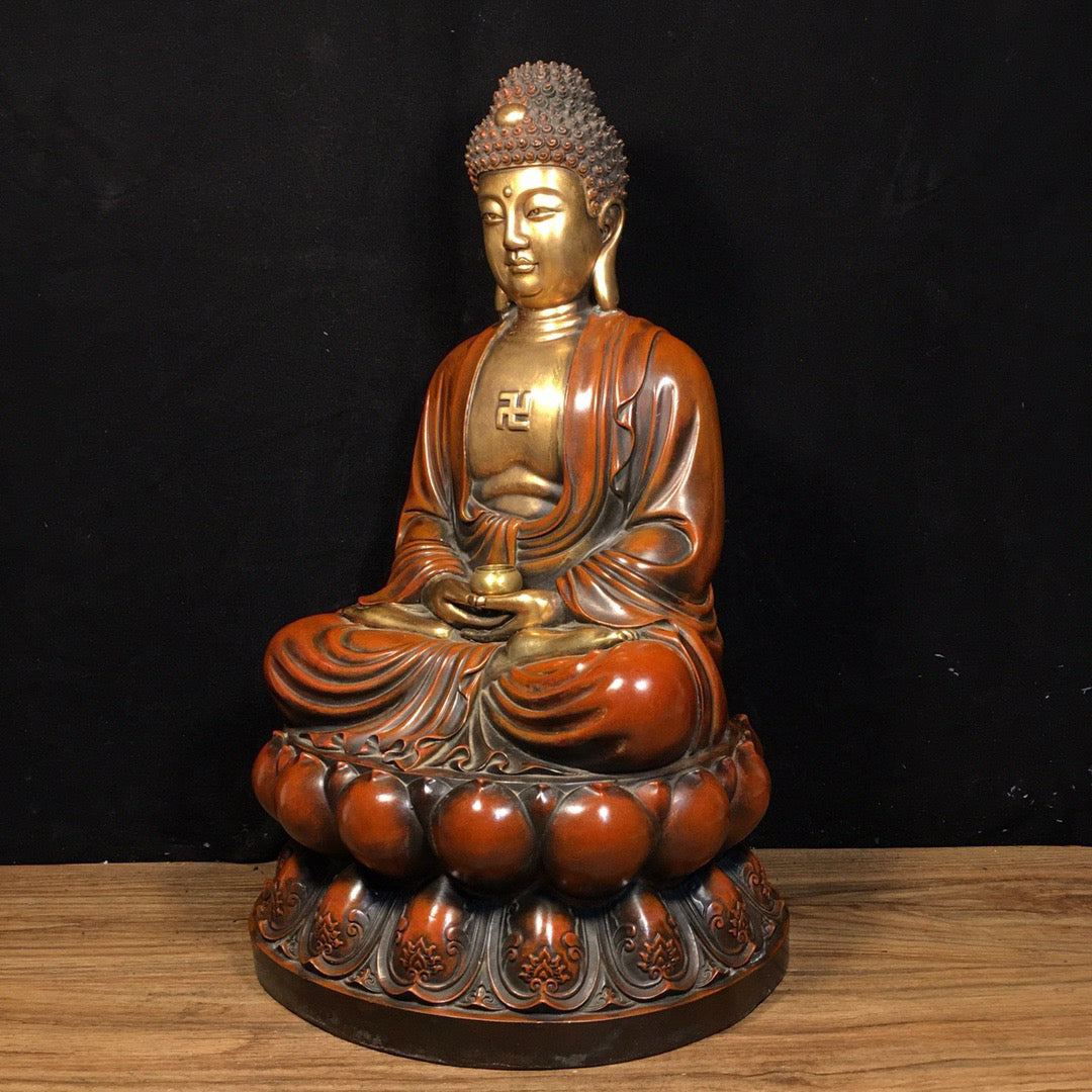 Chinese antique pure copper statue of Shakyamuni Buddha