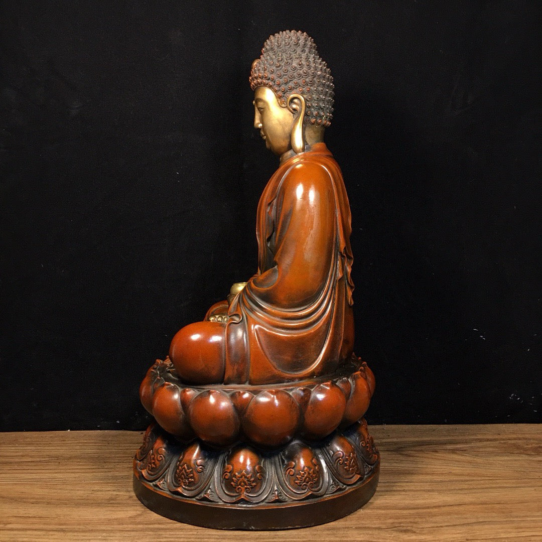 Chinese antique pure copper statue of Shakyamuni Buddha