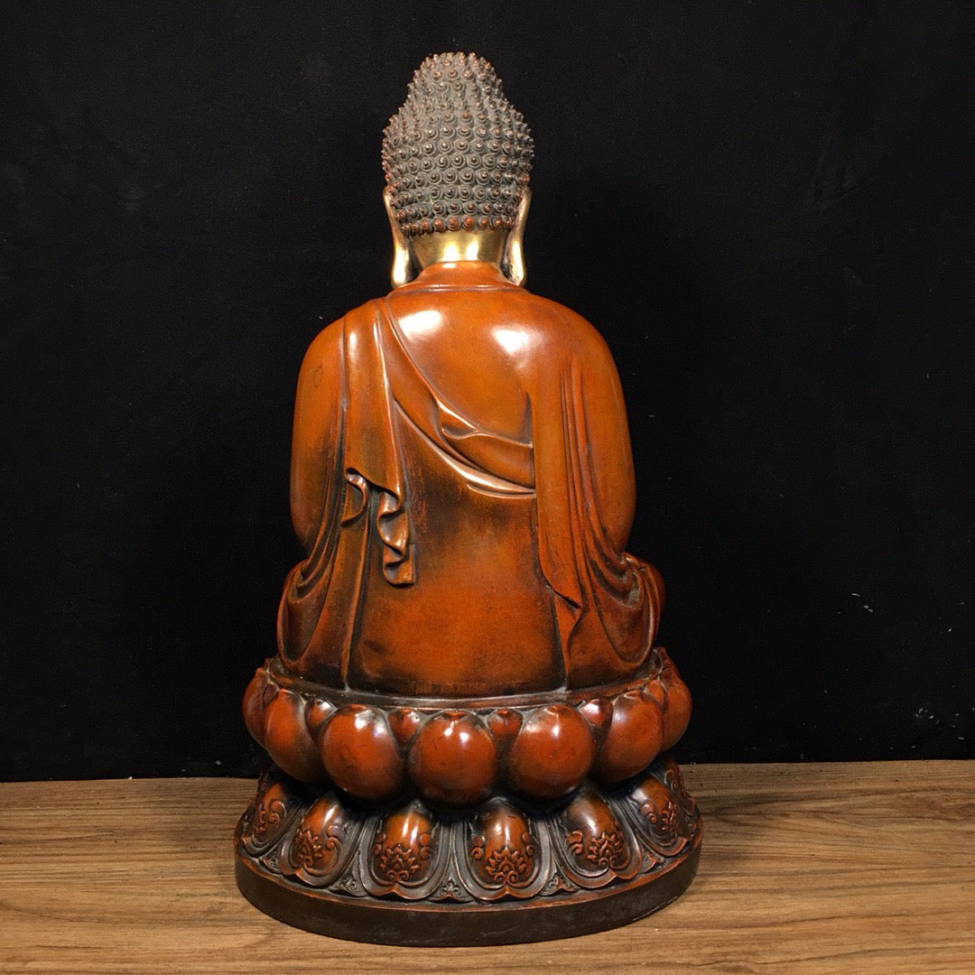 Chinese antique pure copper statue of Shakyamuni Buddha