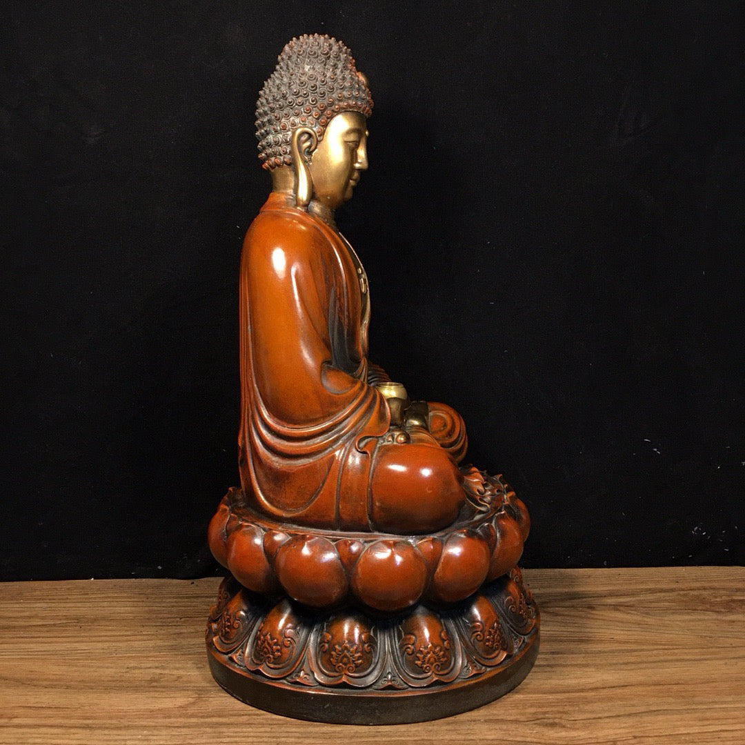 Chinese antique pure copper statue of Shakyamuni Buddha