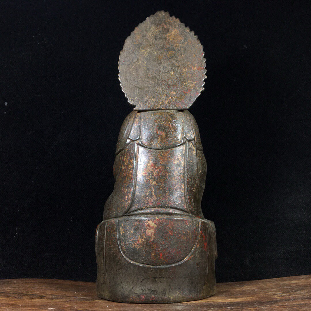 Chinese antique pure copper gold-plated backlit Guanyin ornaments