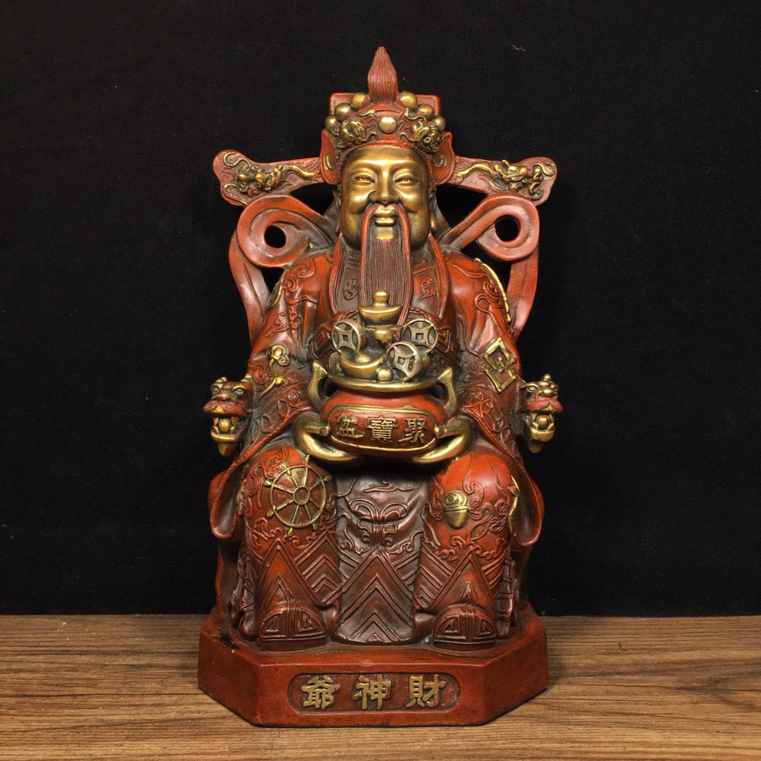 Chinese Antique Pure Copper God of Wealth