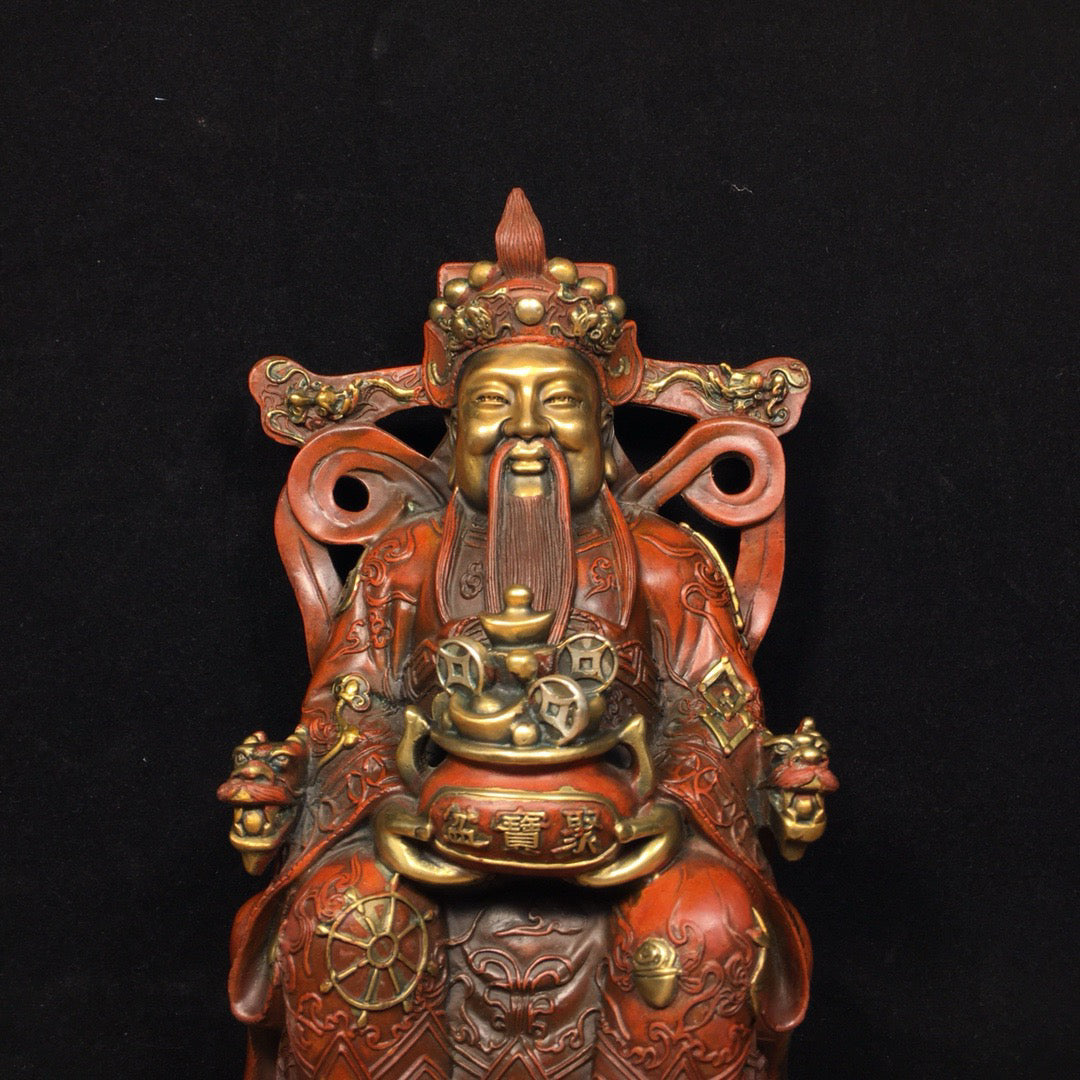 Chinese Antique Pure Copper God of Wealth