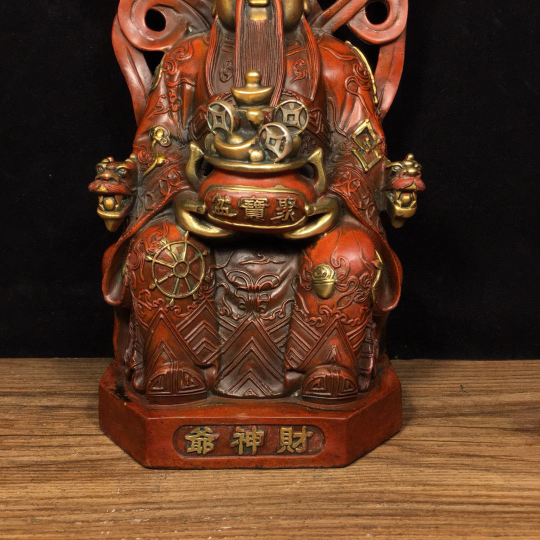 Chinese Antique Pure Copper God of Wealth