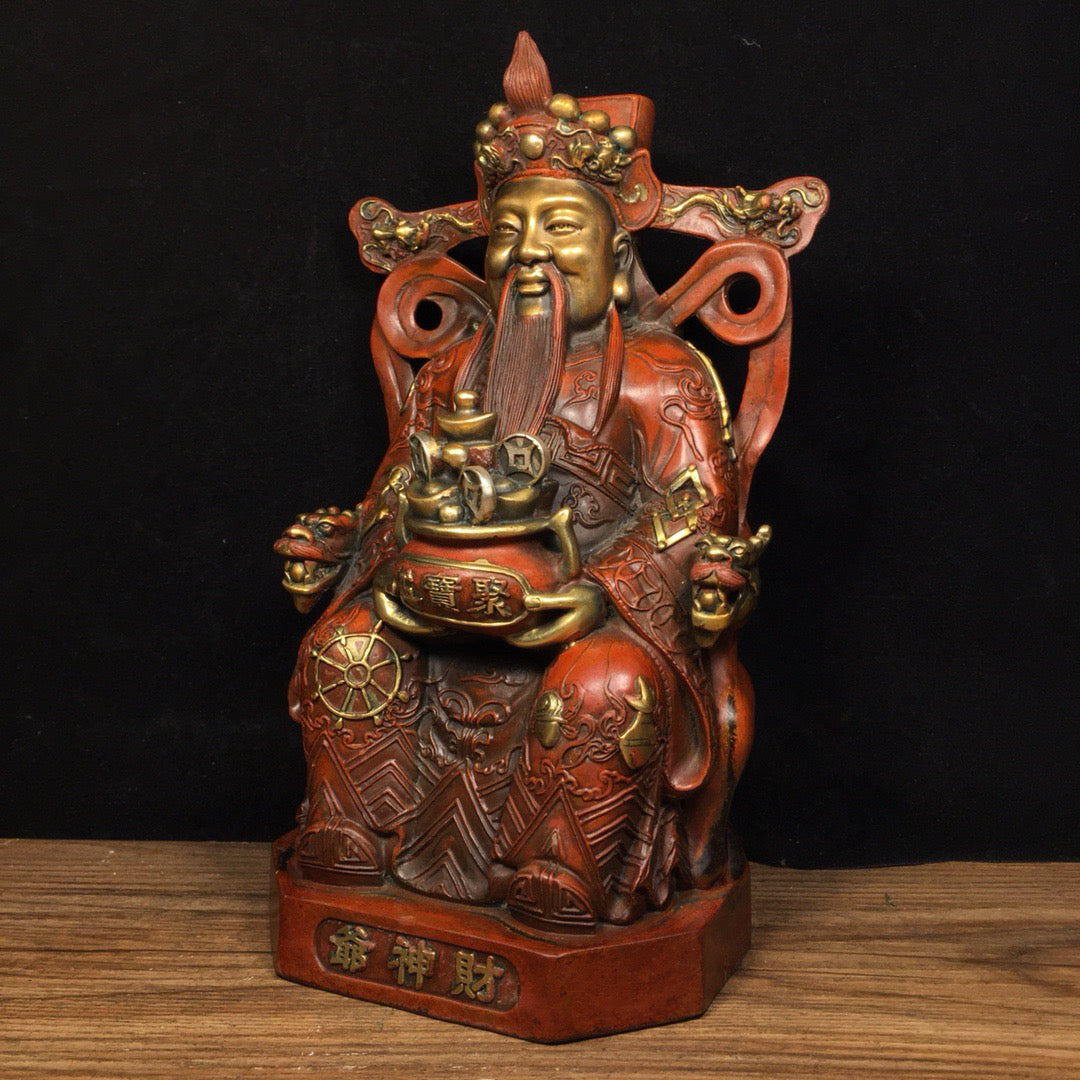 Chinese Antique Pure Copper God of Wealth