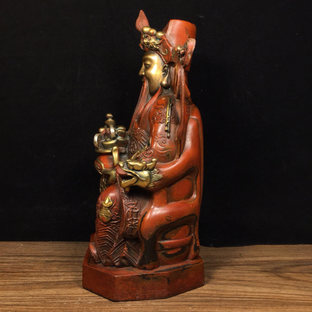Chinese Antique Pure Copper God of Wealth