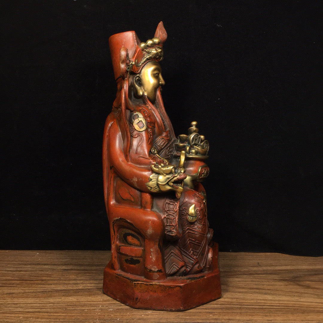Chinese Antique Pure Copper God of Wealth