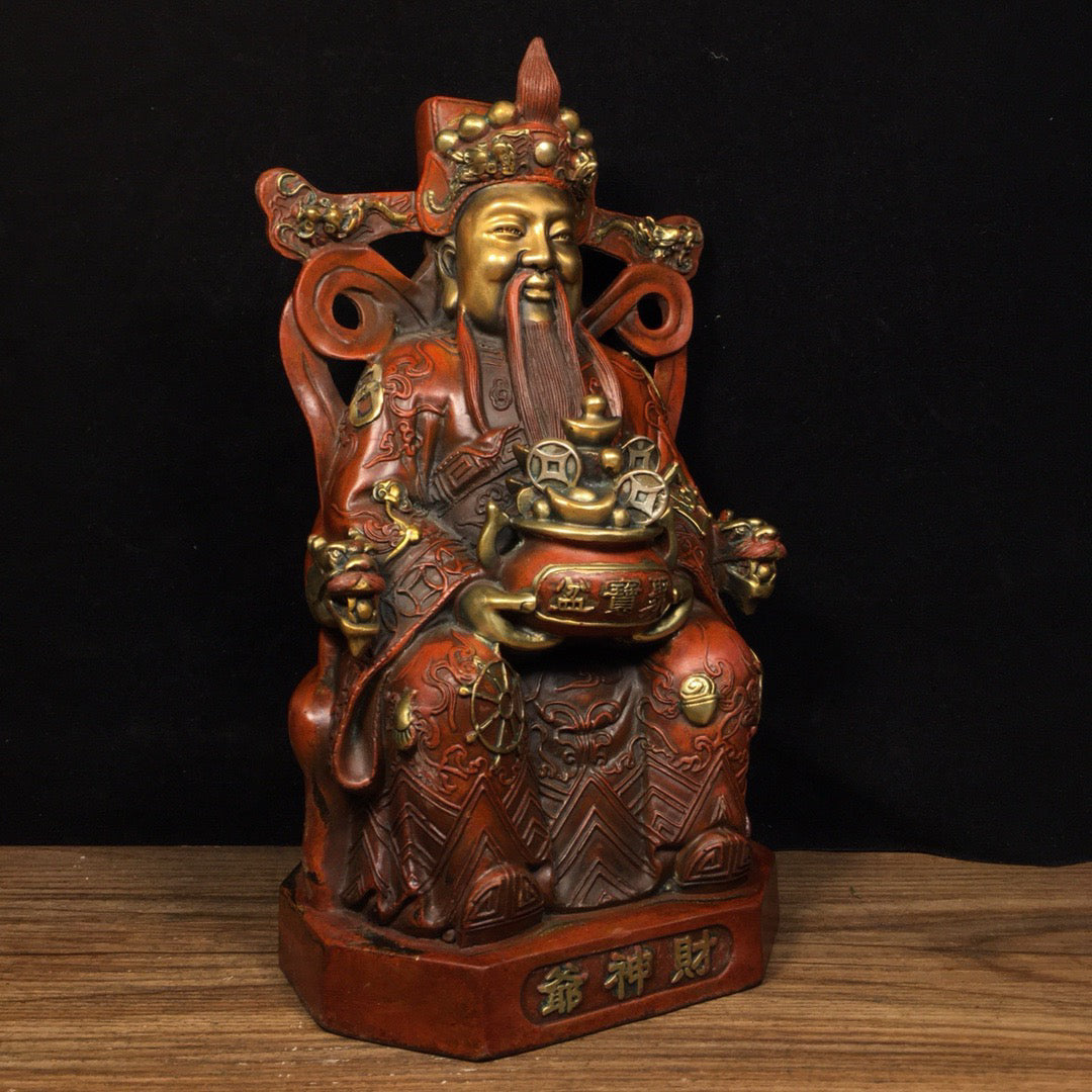 Chinese Antique Pure Copper God of Wealth