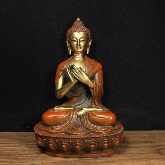 Chinese Antique Pure Copper Strong Buddha Future Buddha Statue