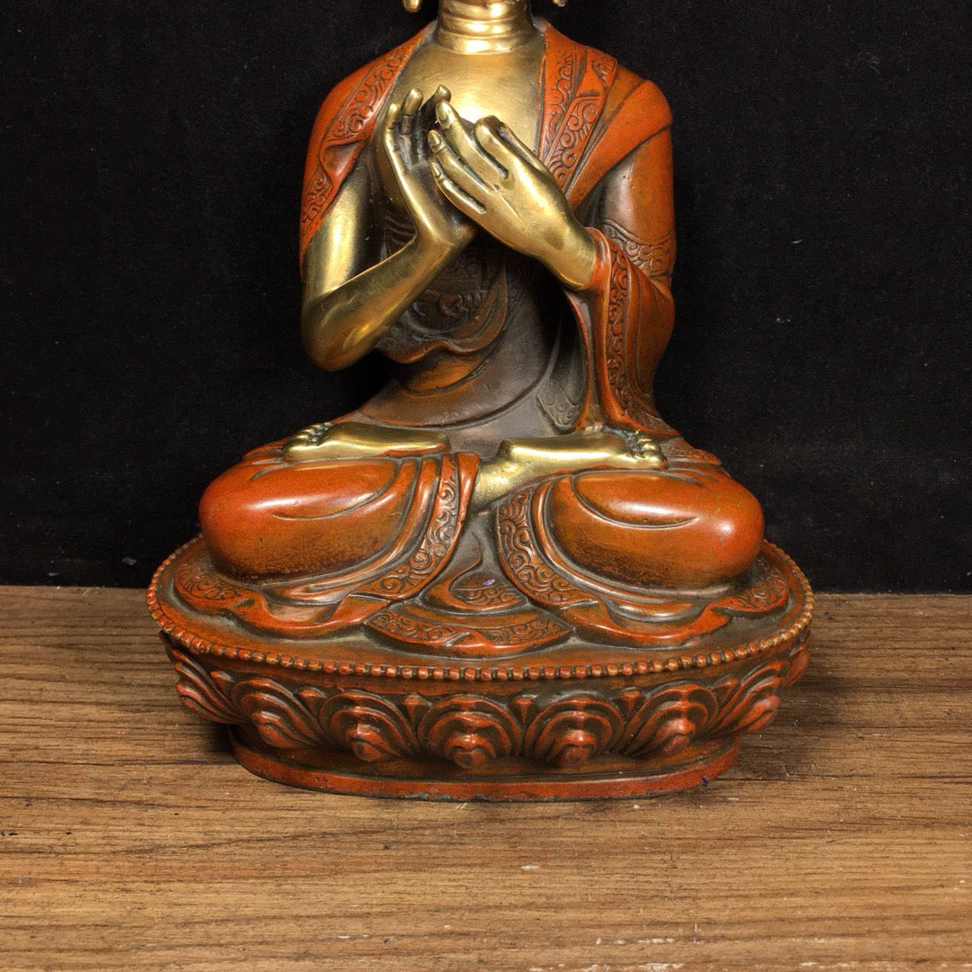 Chinese Antique Pure Copper Strong Buddha Future Buddha Statue