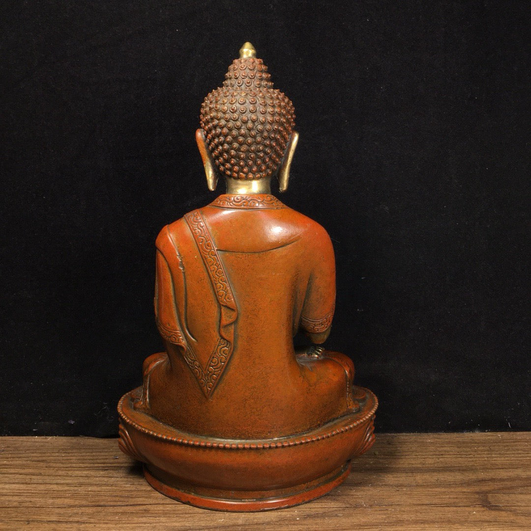 Chinese Antique Pure Copper Strong Buddha Future Buddha Statue