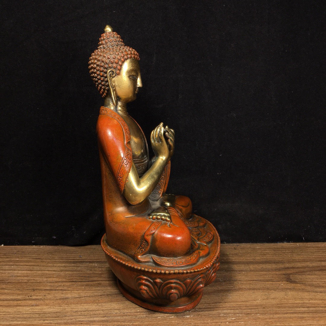 Chinese Antique Pure Copper Strong Buddha Future Buddha Statue
