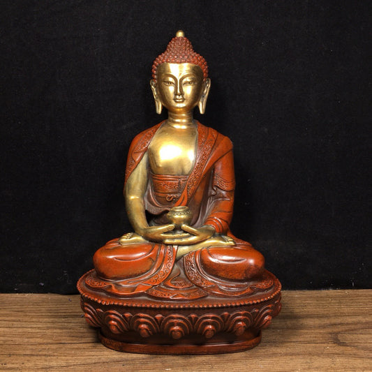 Chinese antique pure copper statue of Shakyamuni Buddha