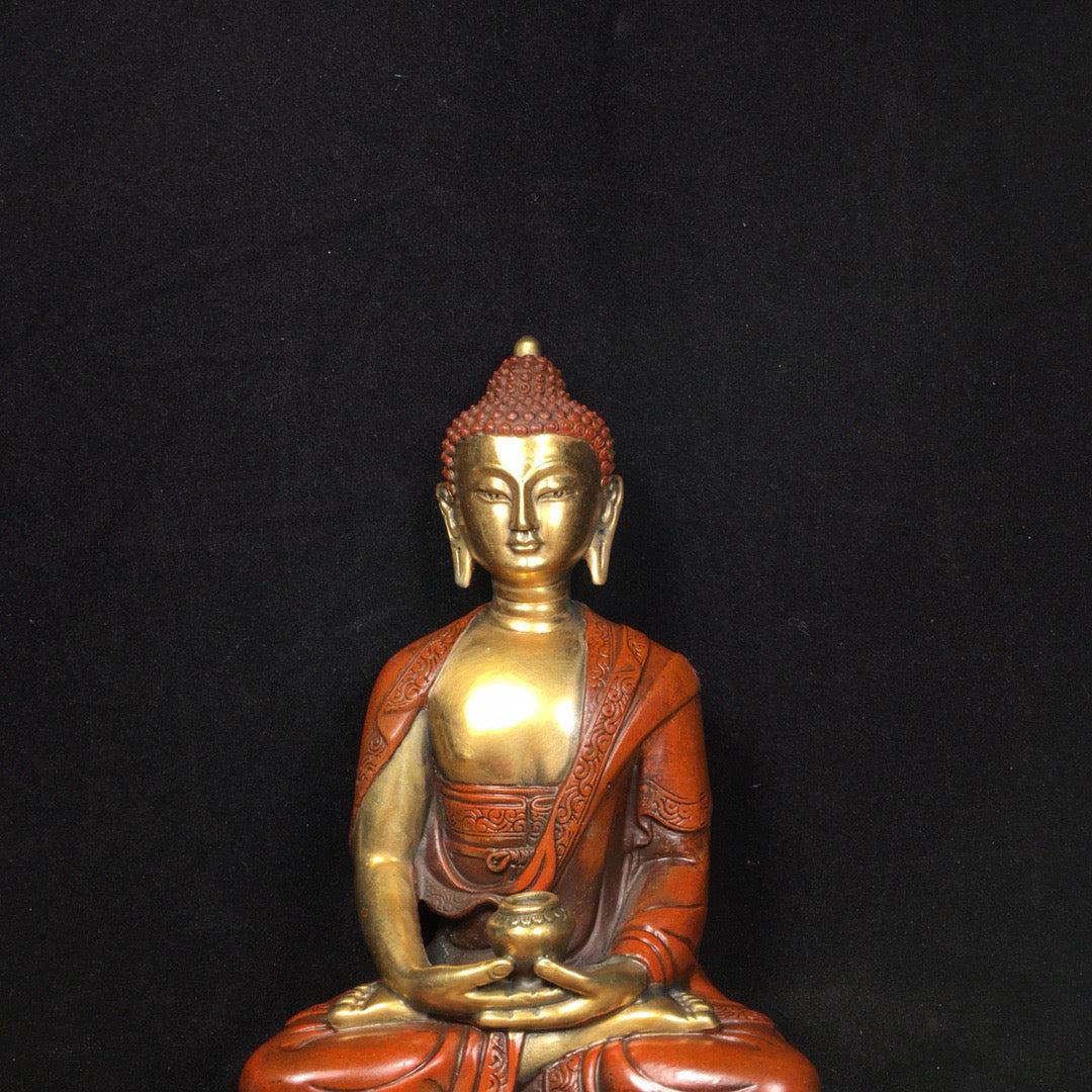Chinese antique pure copper statue of Shakyamuni Buddha