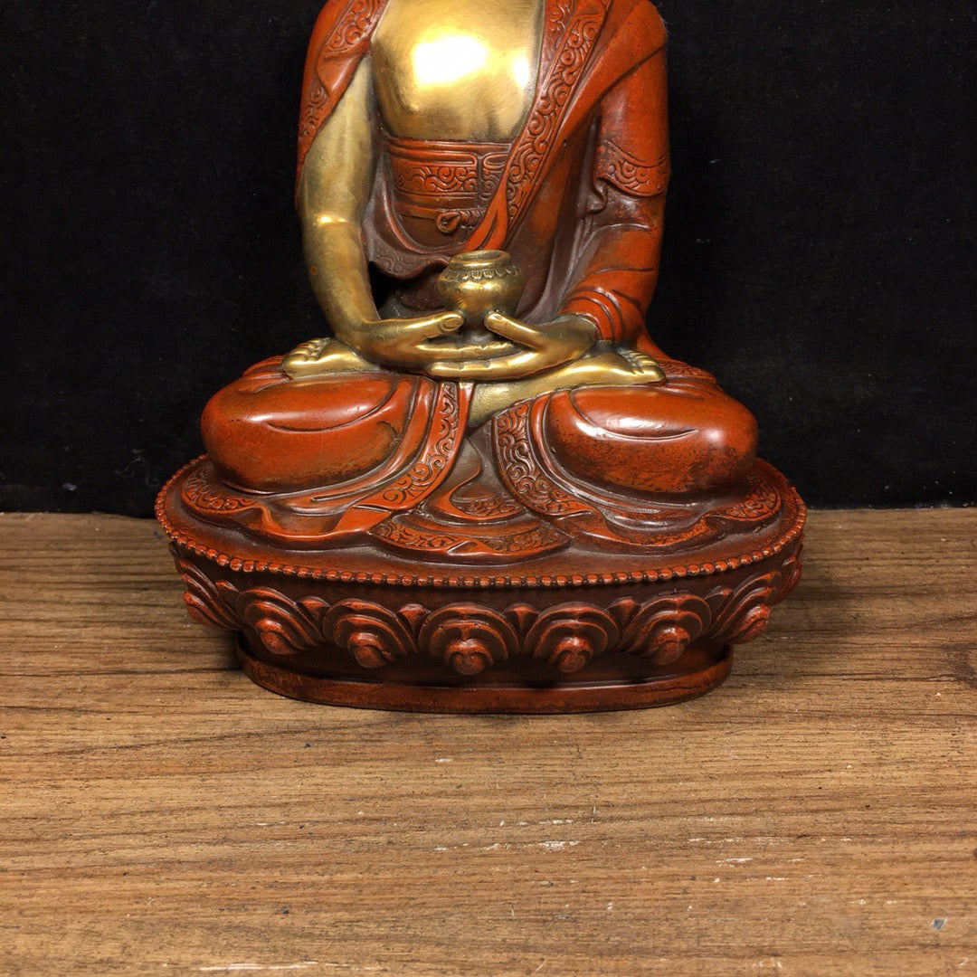 Chinese antique pure copper statue of Shakyamuni Buddha