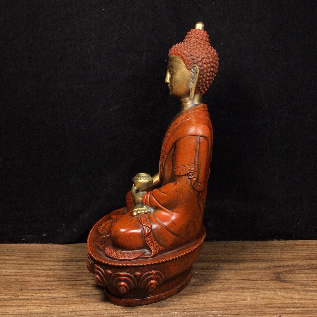 Chinese antique pure copper statue of Shakyamuni Buddha