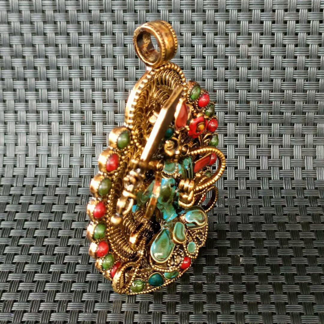 Chinese antique Manjusri Bodhisattva protective Buddha pendant brand