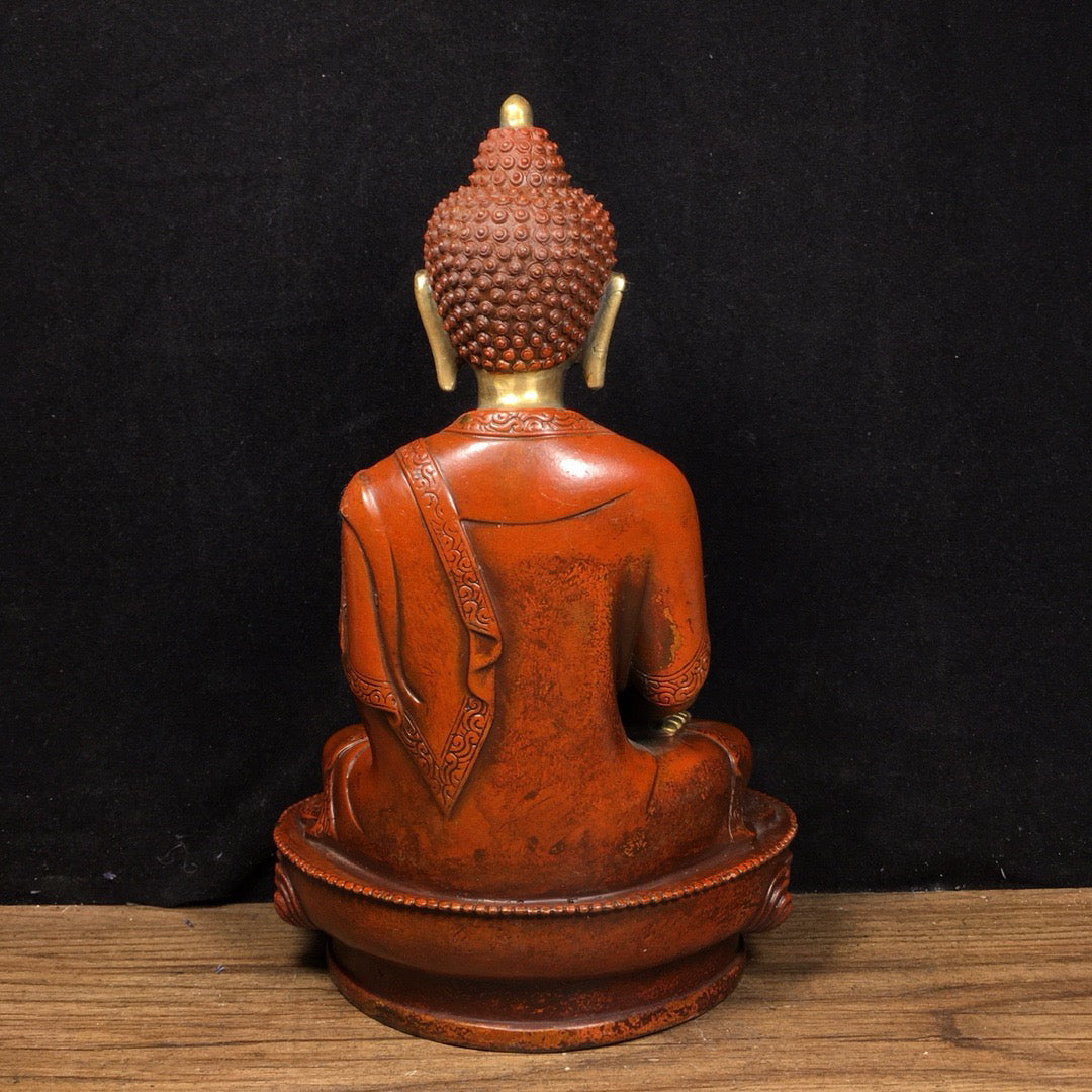 Chinese antique pure copper statue of Shakyamuni Buddha