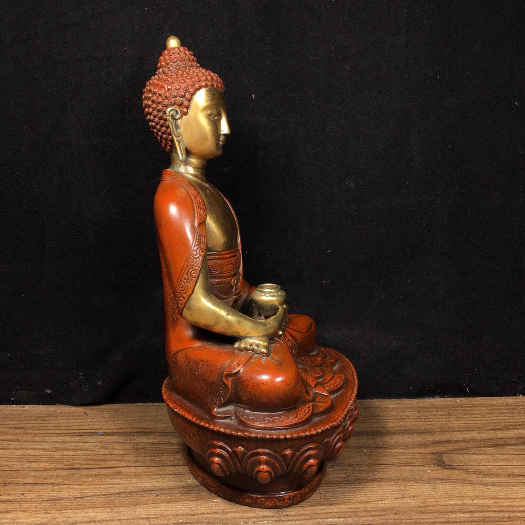 Chinese antique pure copper statue of Shakyamuni Buddha