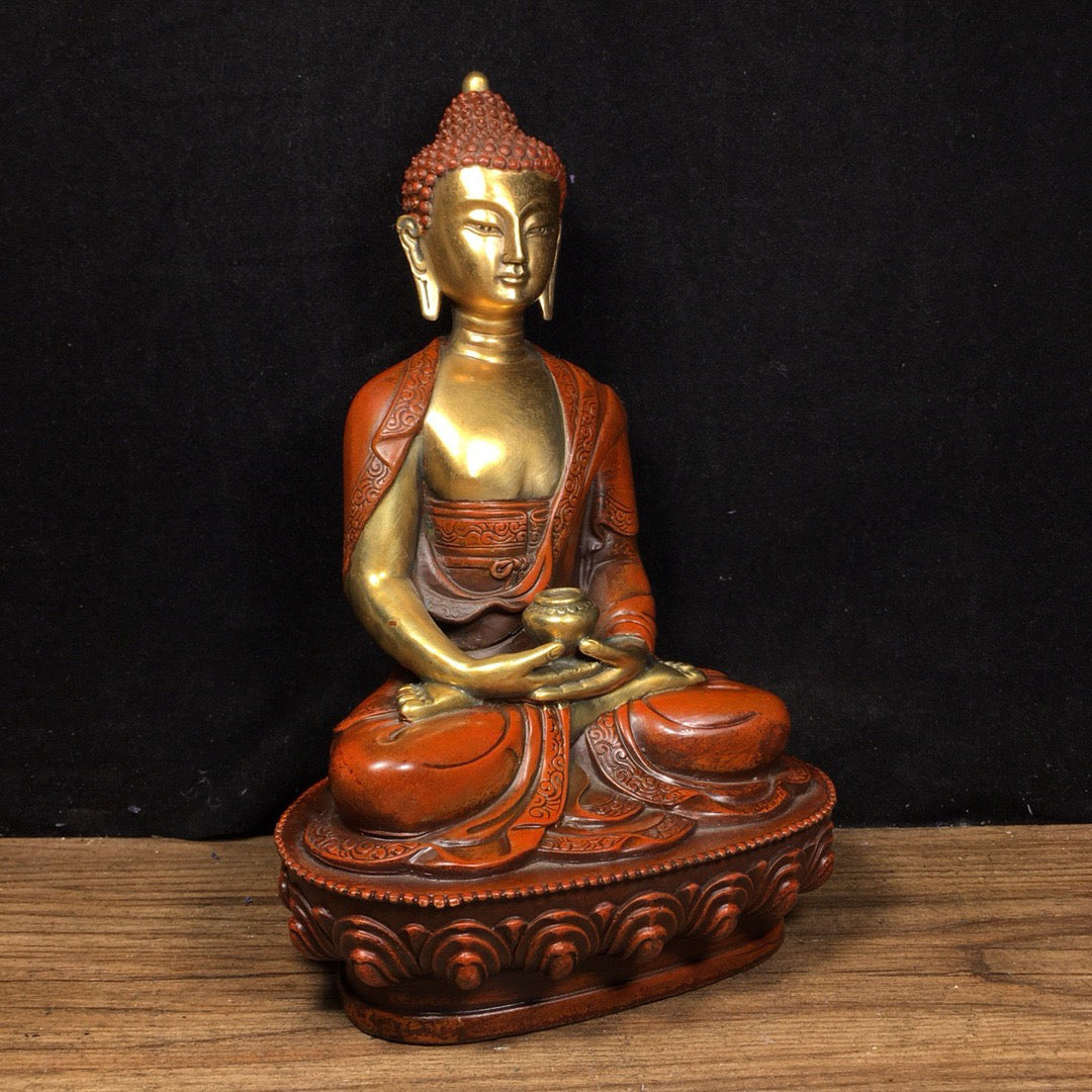 Chinese antique pure copper statue of Shakyamuni Buddha
