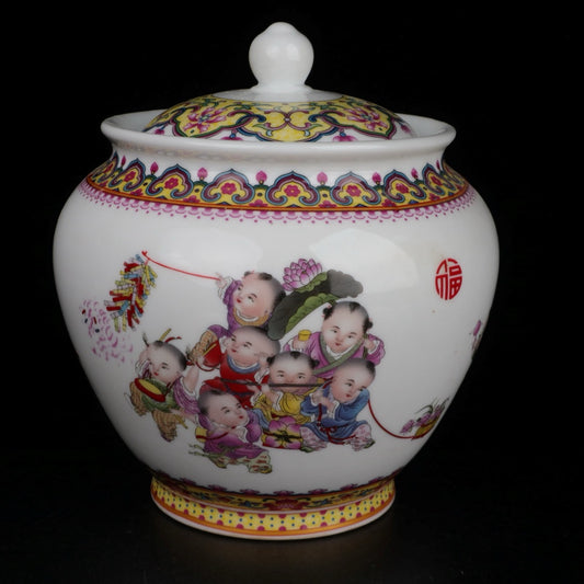 Pink Boy Naughty Spring Pattern Cap Jar