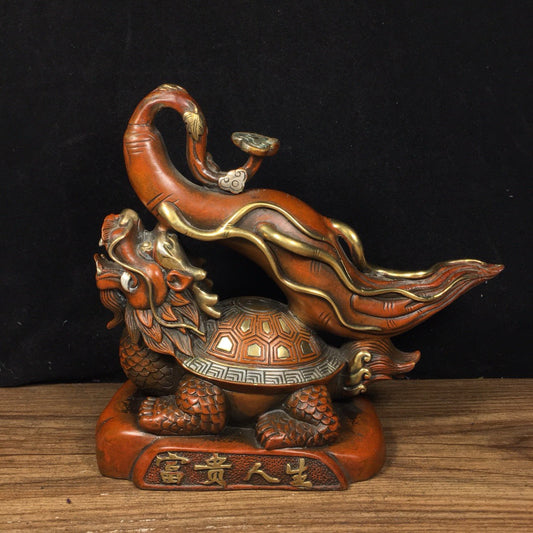 Chinese antique pure copper lucky and wealthy life ornaments