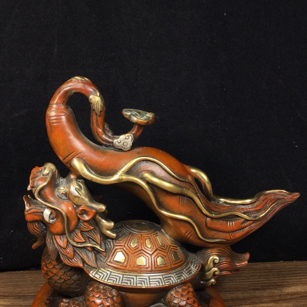 Chinese antique pure copper lucky and wealthy life ornaments