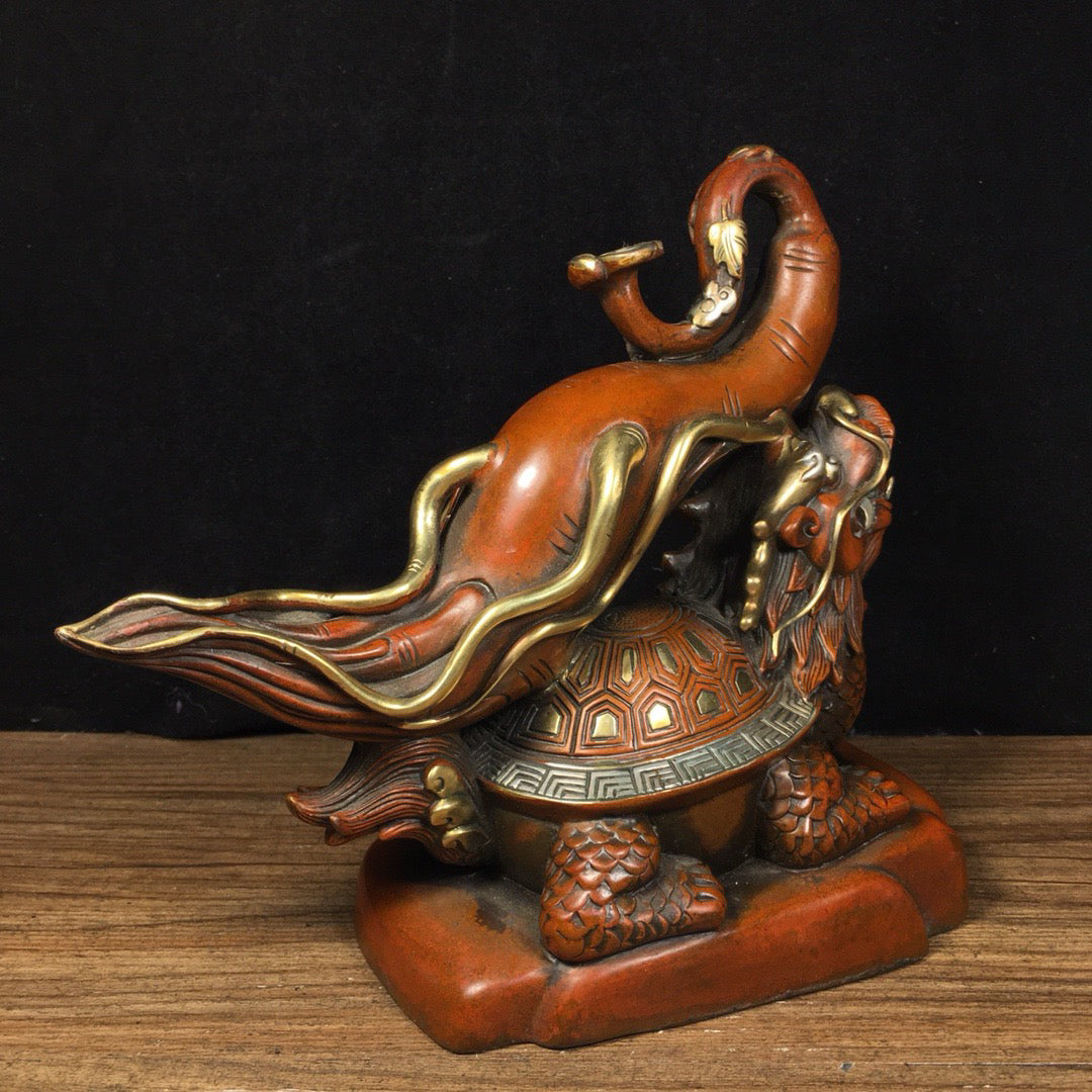 Chinese antique pure copper lucky and wealthy life ornaments