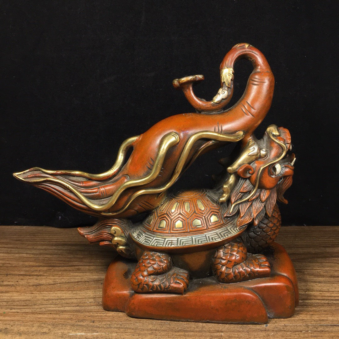 Chinese antique pure copper lucky and wealthy life ornaments